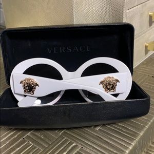 Genuine Versace round white oversized shades nice